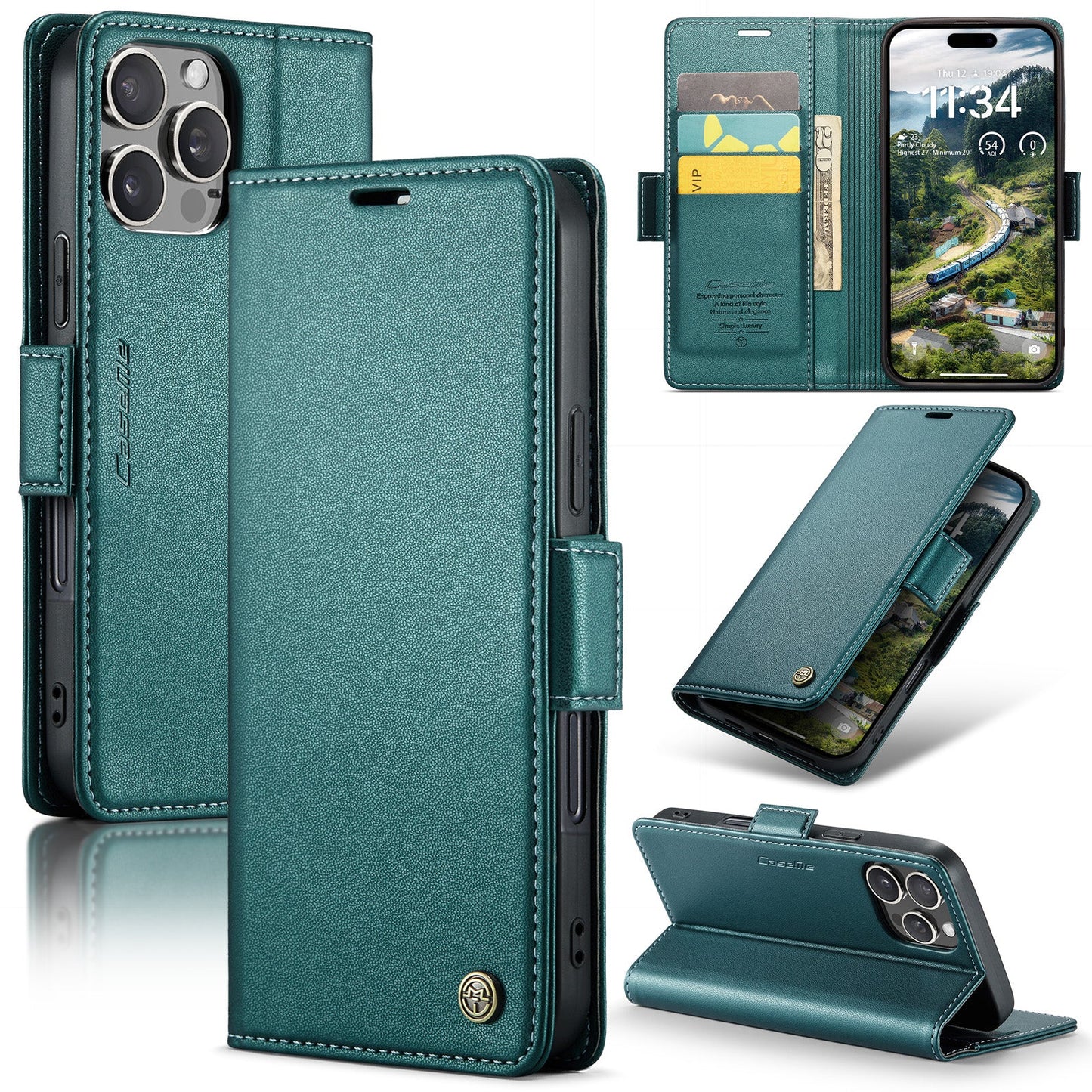 New RFID Blocking Card Holder Wireless Charging Phone Case for iPhone 16 Pro Max