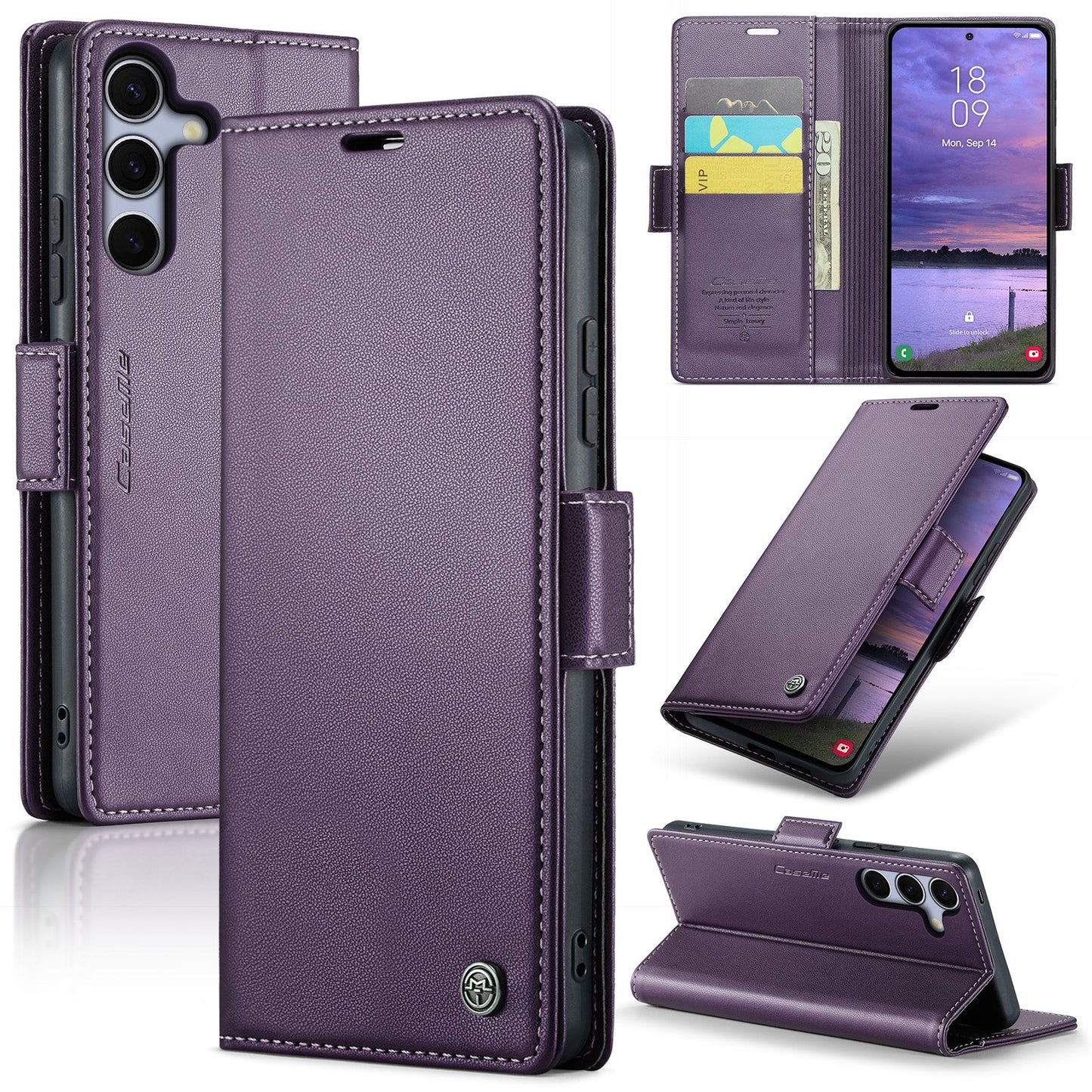 New RFID Blocking Card Holder Wireless Charging Phone Case for Samsung Galaxy S25/S25+/S25 Ultra