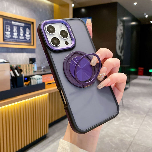New Frosted Magnetic 360 Rotating Bracket Phone Case for iPhone 16/16 Pro/16 Plus/16 Pro Max