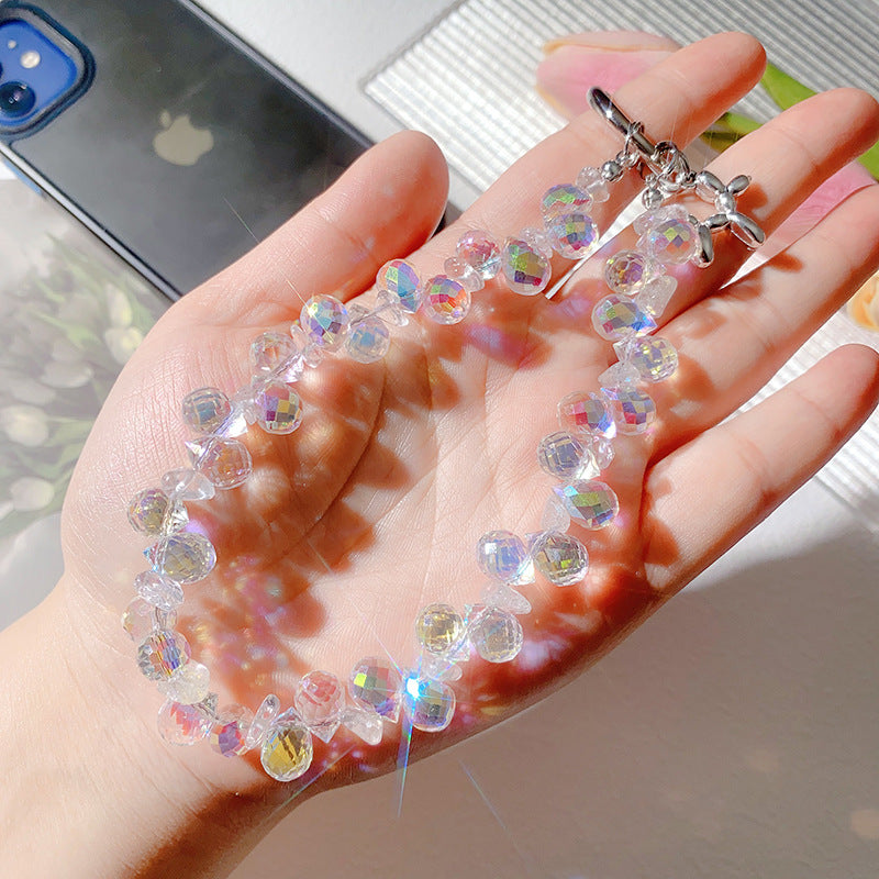 New Bling Rhinestone Strawberry Phone Lanyard Keychain Crystal Chain Pendant
