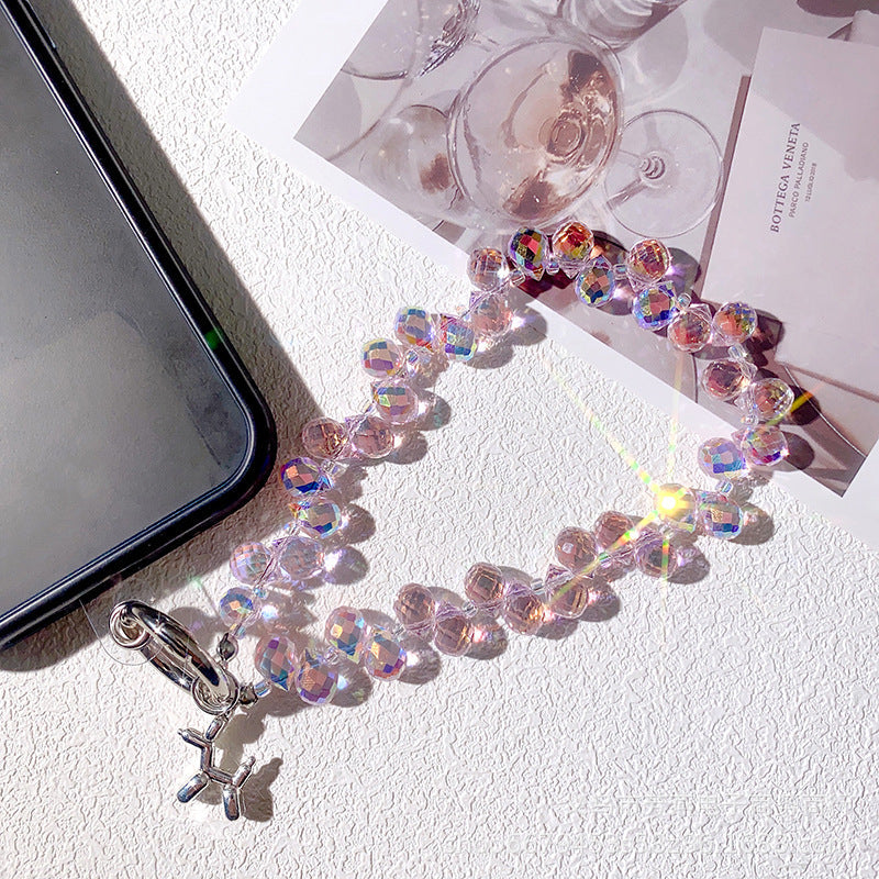 New Bling Rhinestone Strawberry Phone Lanyard Keychain Crystal Chain Pendant