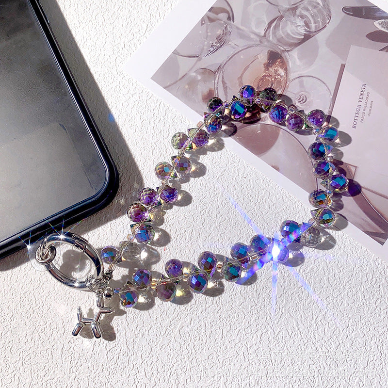 New Bling Rhinestone Strawberry Phone Lanyard Keychain Crystal Chain Pendant
