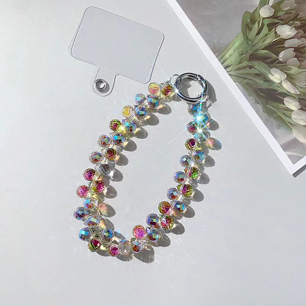 New Bling Rhinestone Strawberry Phone Lanyard Keychain Crystal Chain Pendant
