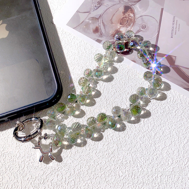 New Bling Rhinestone Strawberry Phone Lanyard Keychain Crystal Chain Pendant