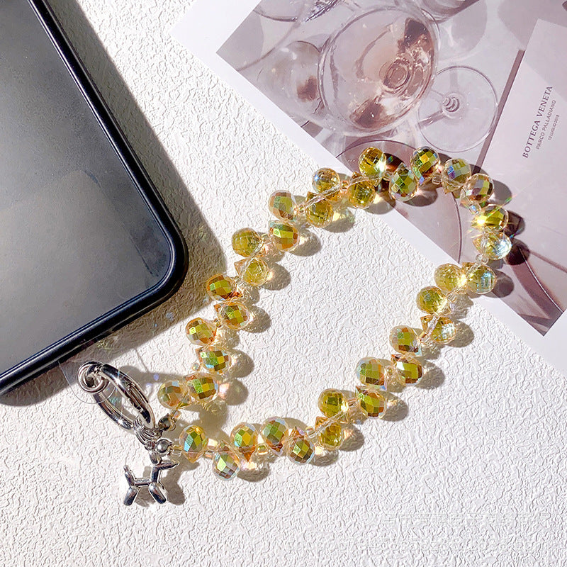 New Bling Rhinestone Strawberry Phone Lanyard Keychain Crystal Chain Pendant