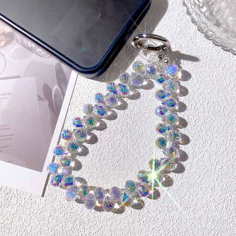 New Bling Rhinestone Strawberry Phone Lanyard Keychain Crystal Chain Pendant