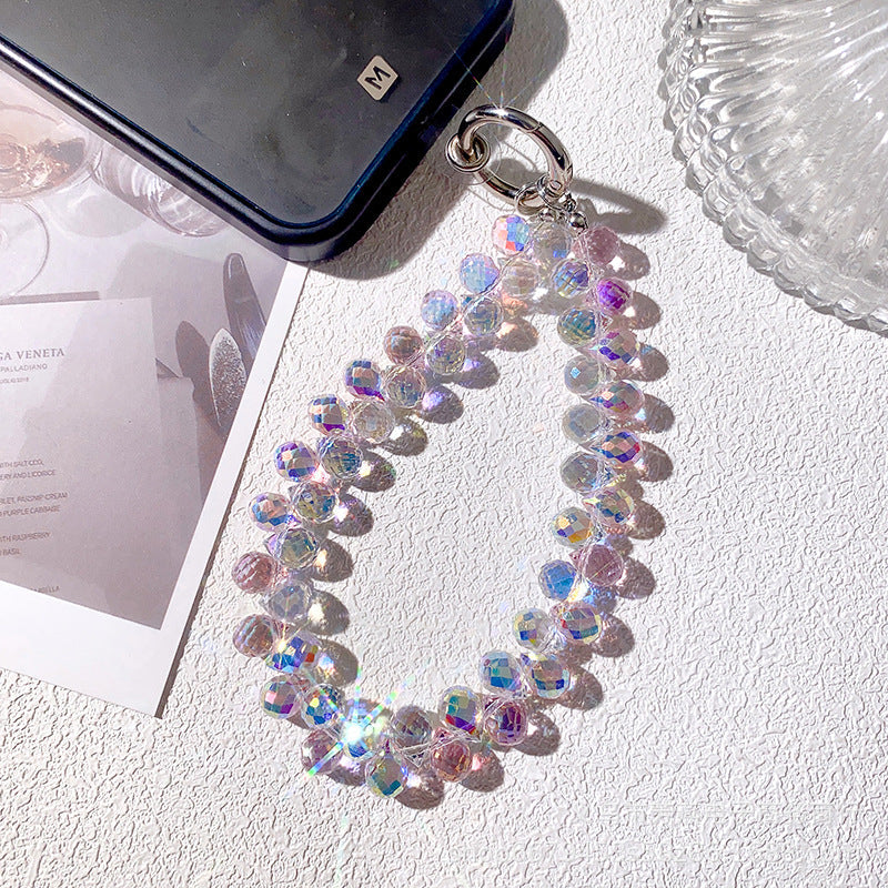 New Bling Rhinestone Strawberry Phone Lanyard Keychain Crystal Chain Pendant