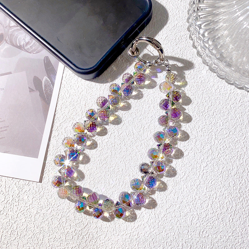 New Bling Rhinestone Strawberry Phone Lanyard Keychain Crystal Chain Pendant