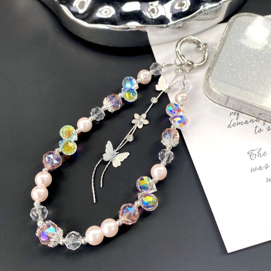 New Bling Rhinestone Butterfly Star Phone Lanyard Keychain Crystal Chain Pendant