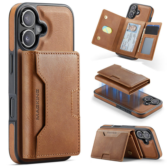 New 2-IN-1 RFID Blocking Wallet Card Holder Leather Phone Case for iPhone 17