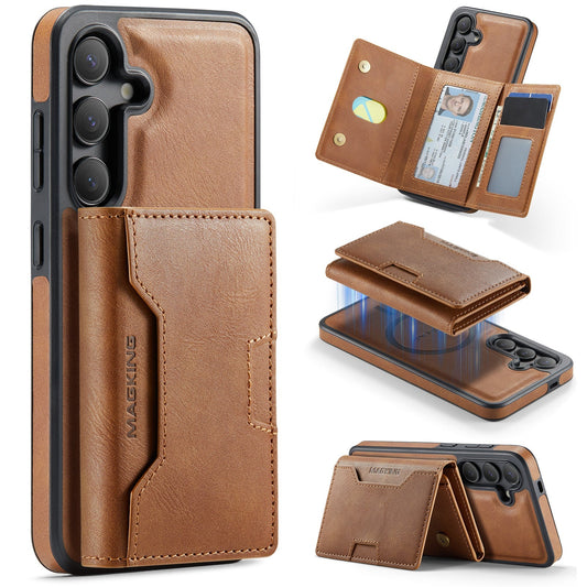 New 2-IN-1 RFID Blocking Wallet Card Holder Leather Phone Case for Samsung Galaxy S24+