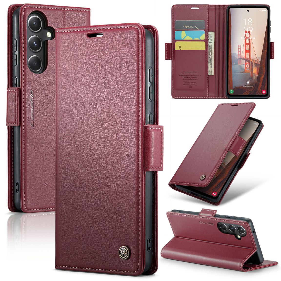 New RFID Blocking Card Holder Wireless Charging Phone Case for Samsung Galaxy S25+