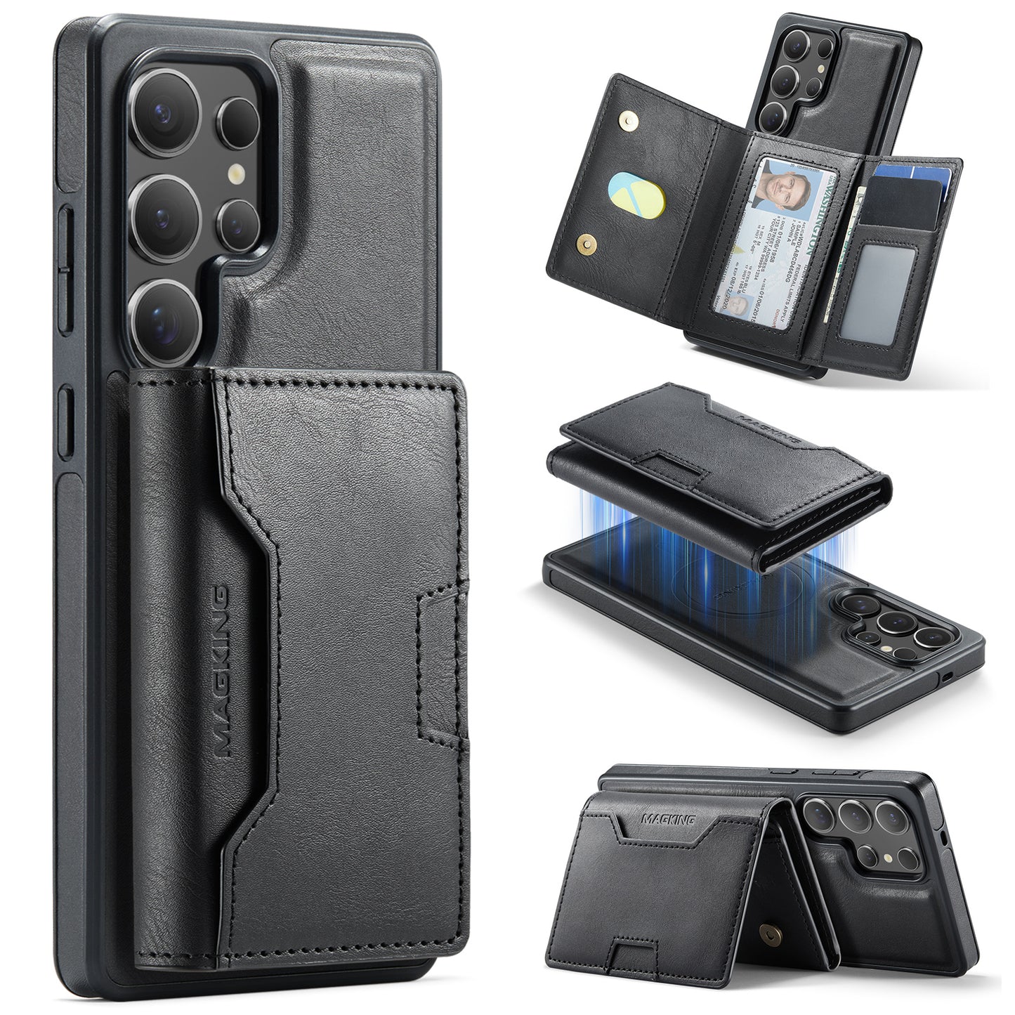 New 2-IN-1 RFID Blocking Wallet Card Holder Leather Phone Case for Samsung Galaxy S25 Ultra