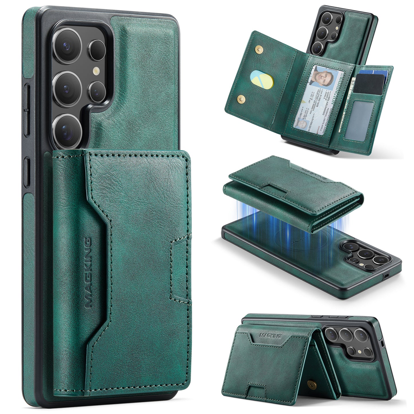New 2-IN-1 RFID Blocking Wallet Card Holder Leather Phone Case for Samsung Galaxy S25 Ultra