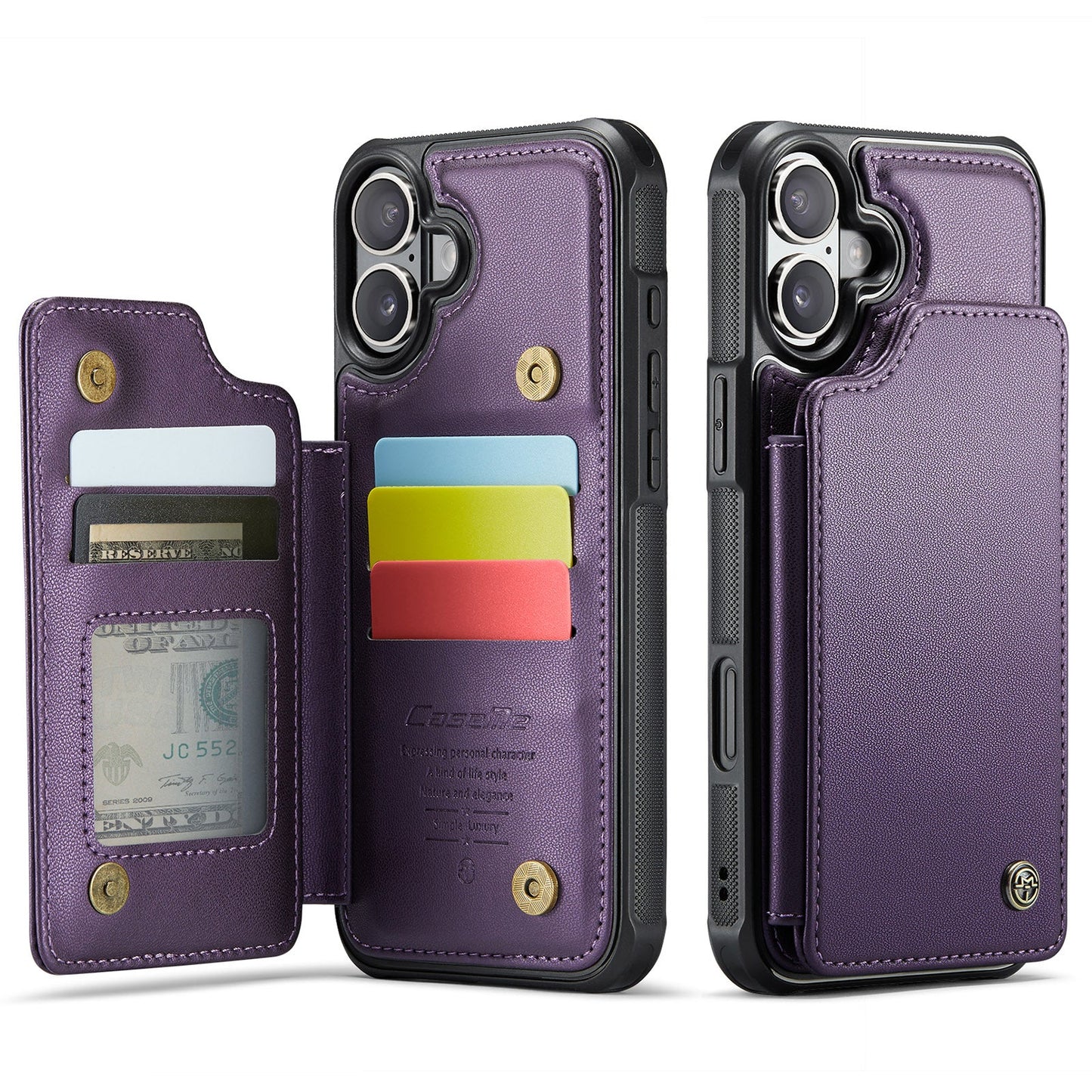 New RFID Blocking Card Holder Leather Phone Case for iPhone Air/17/17 Pro/17 Pro Max