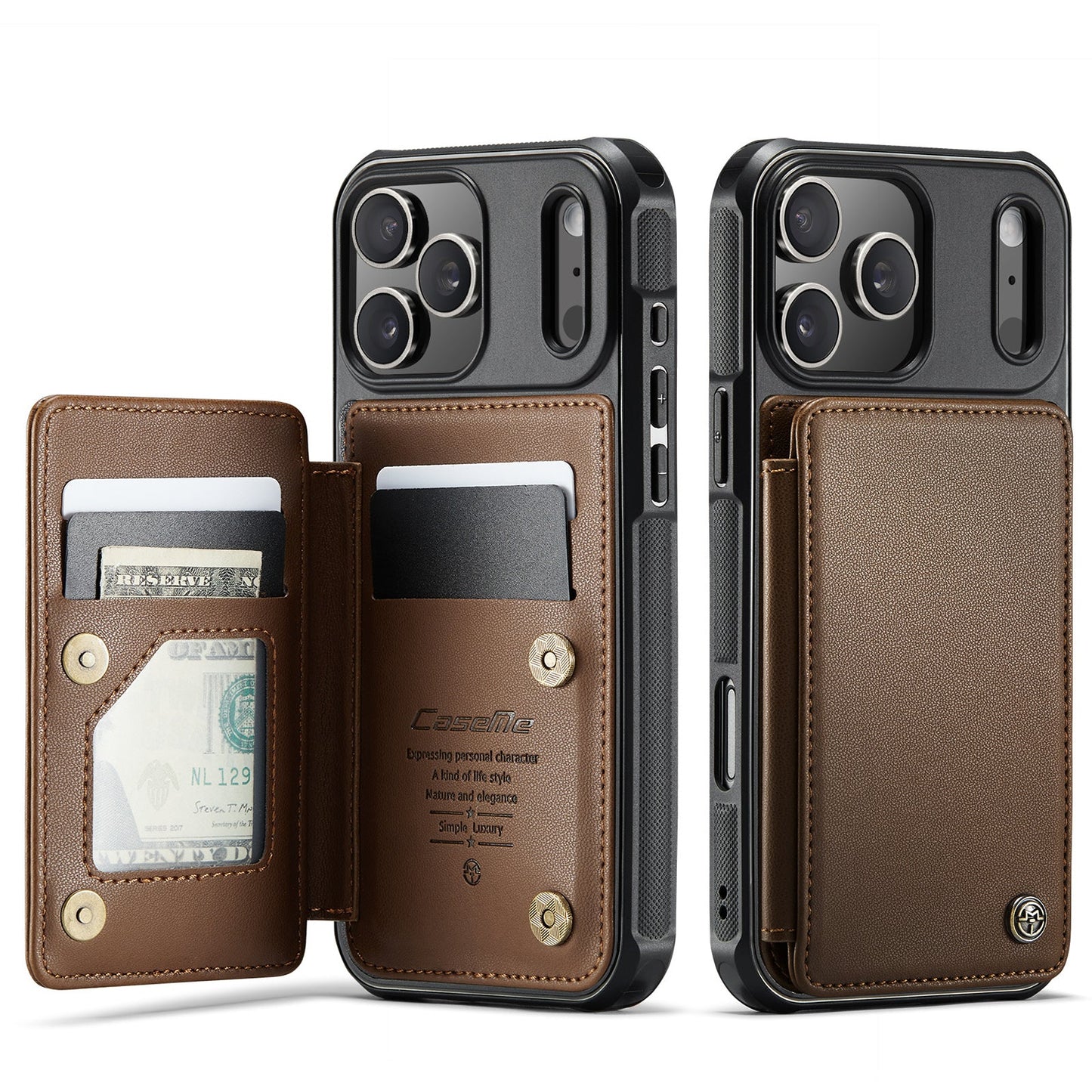 New RFID Blocking Card Holder Leather Phone Case for iPhone Air/17/17 Pro/17 Pro Max