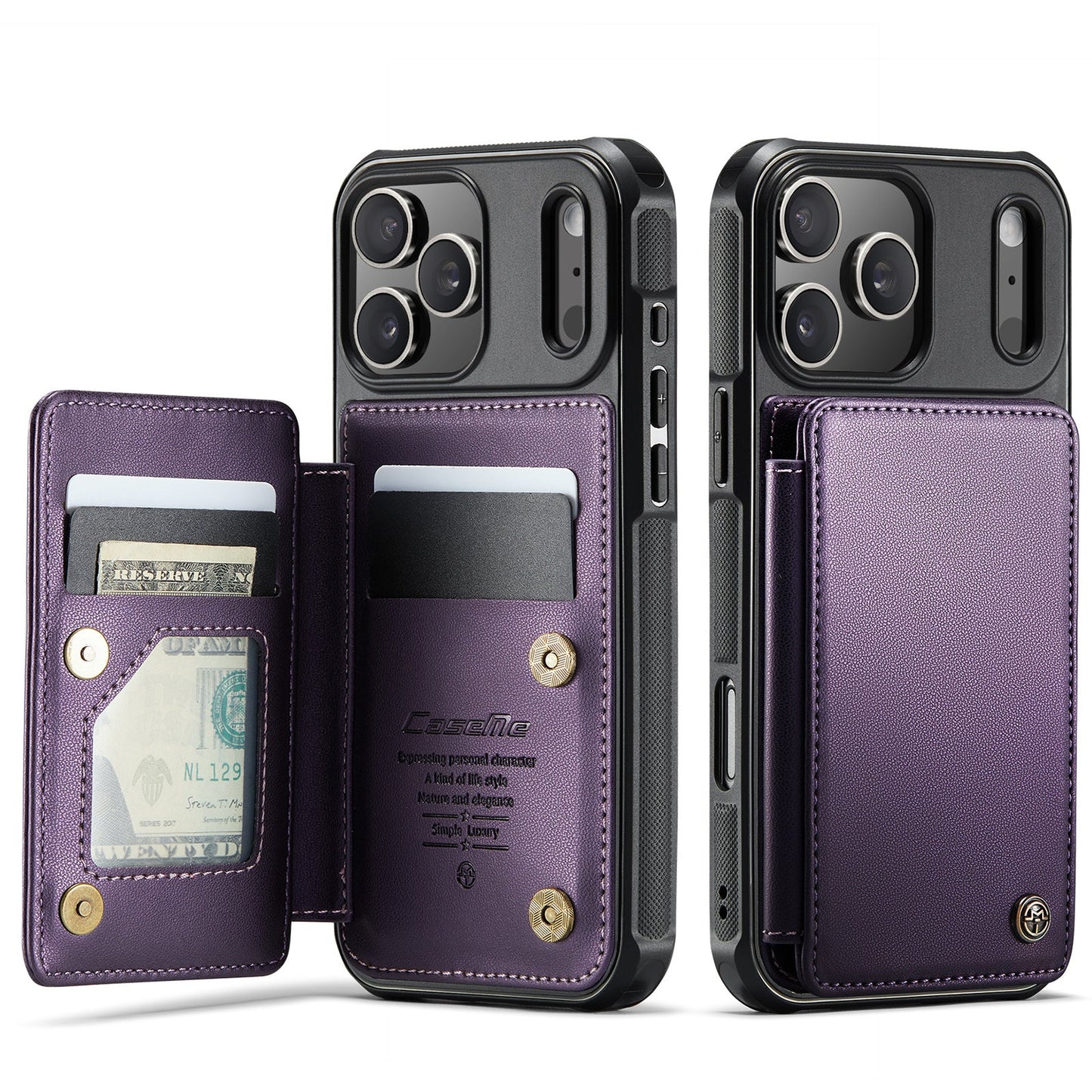 New RFID Blocking Card Holder Leather Phone Case for iPhone Air/17/17 Pro/17 Pro Max