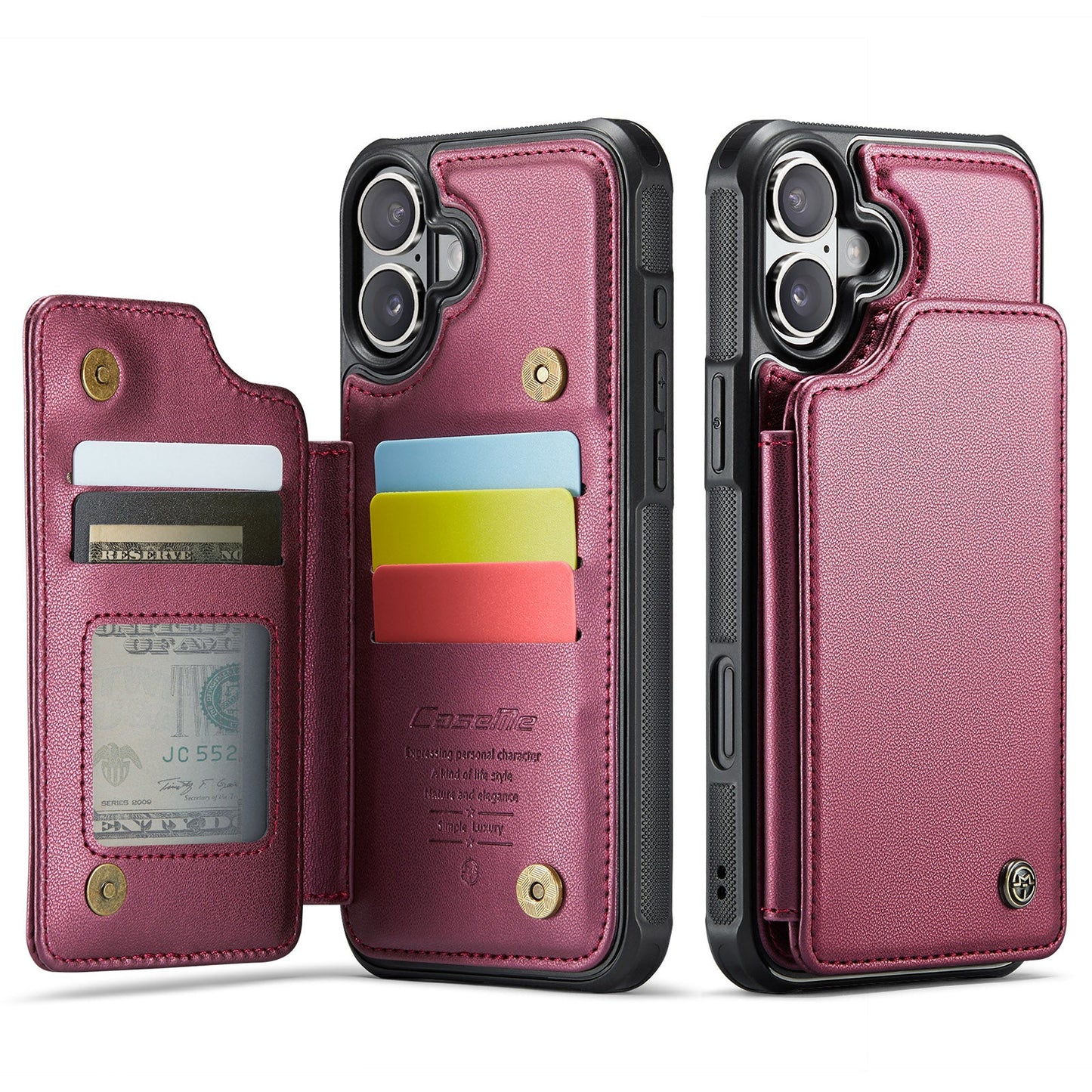 New RFID Blocking Card Holder Leather Phone Case for iPhone Air/17/17 Pro/17 Pro Max