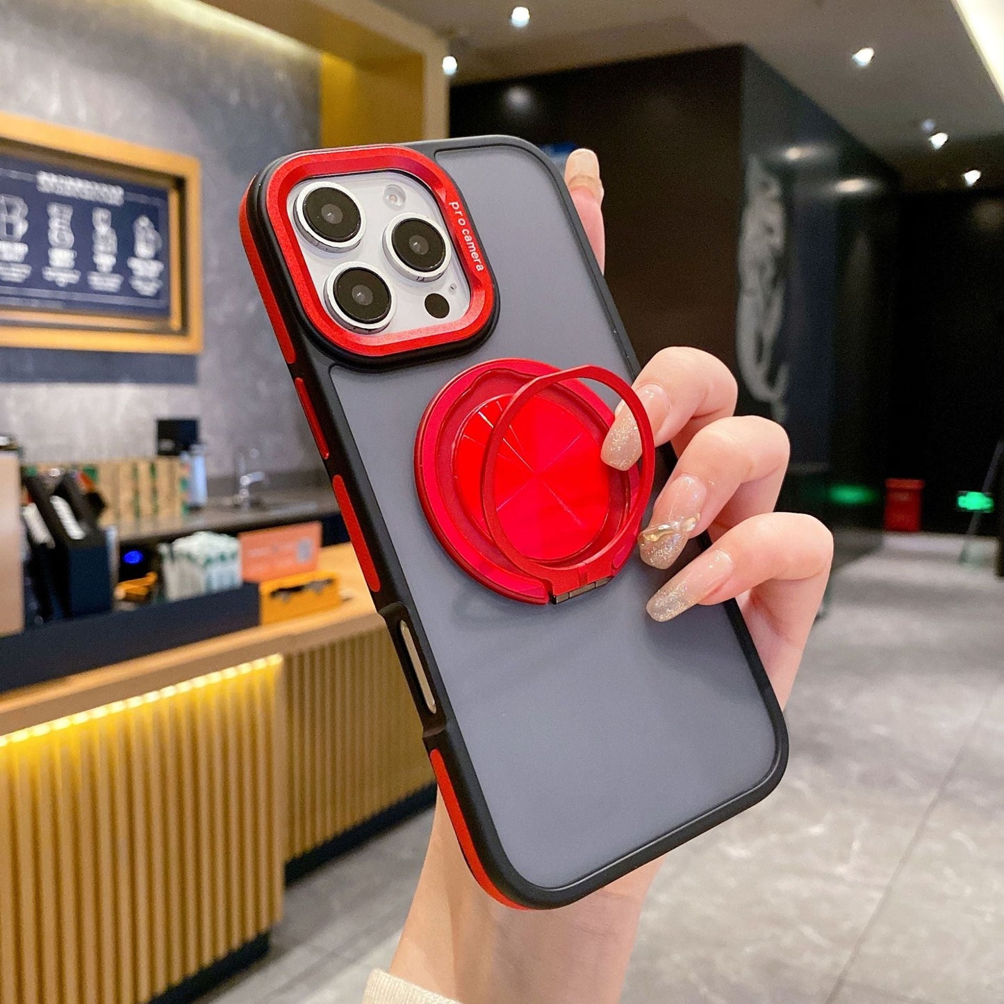 New Frosted Magnetic 360 Rotating Bracket Phone Case for iPhone 16/16 Pro/16 Plus/16 Pro Max