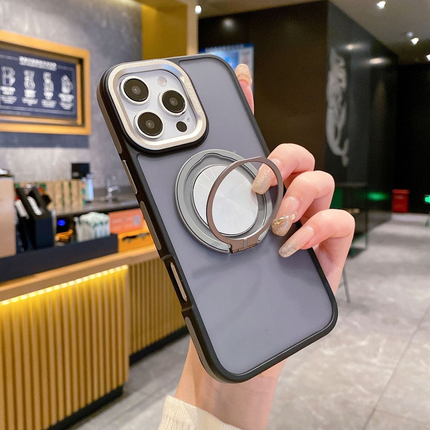 New Frosted Magnetic 360 Rotating Bracket Phone Case for iPhone 16/16 Pro/16 Plus/16 Pro Max