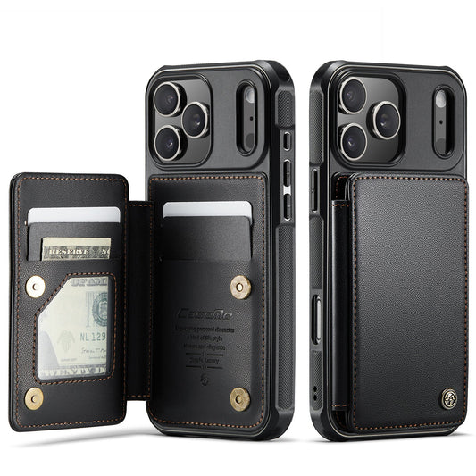 New RFID Blocking Card Holder Leather Phone Case for iPhone Air/17/17 Pro/17 Pro Max
