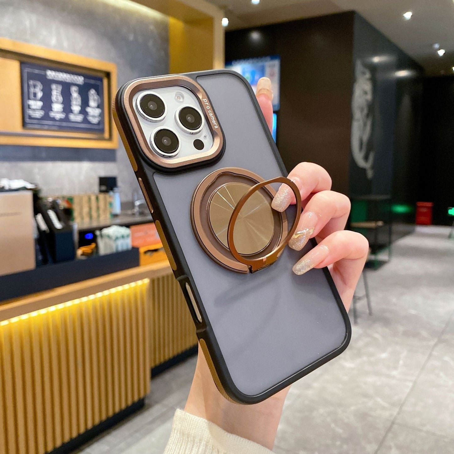 New Frosted Magnetic 360 Rotating Bracket Phone Case for iPhone 16/16 Pro/16 Plus/16 Pro Max