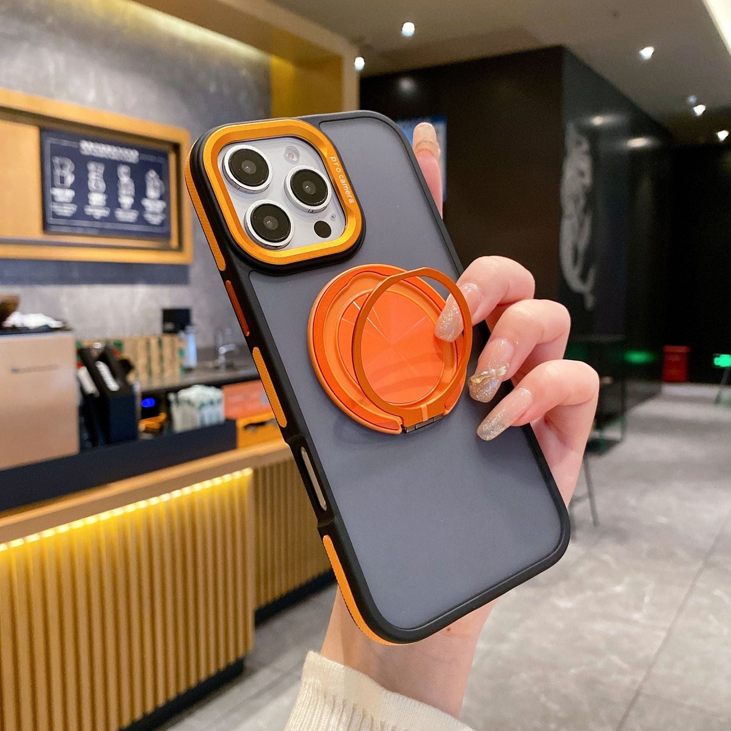 New Frosted Magnetic 360 Rotating Bracket Phone Case for iPhone 16/16 Pro/16 Plus/16 Pro Max