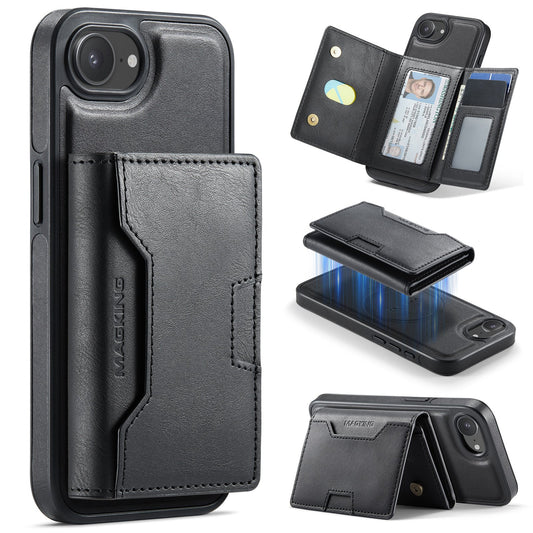 New 2-IN-1 RFID Blocking Wallet Card Holder Leather Phone Case for iPhone 16e