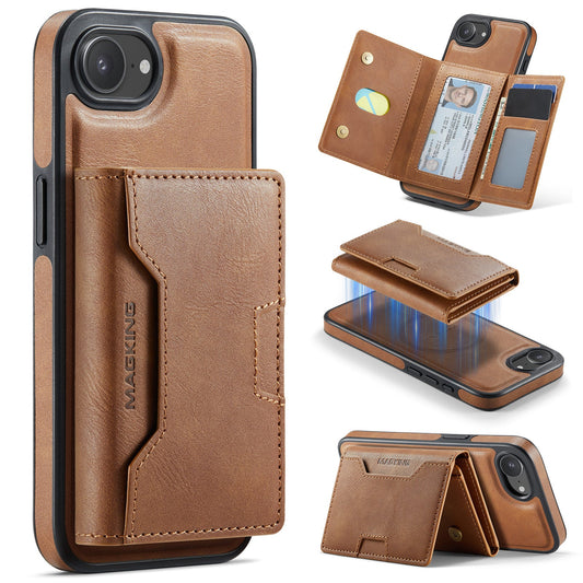 New 2-IN-1 RFID Blocking Wallet Card Holder Leather Phone Case for iPhone 16e