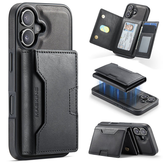 New 2-IN-1 RFID Blocking Wallet Card Holder Leather Phone Case for iPhone 17